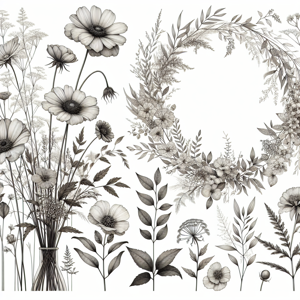 Botanical line art